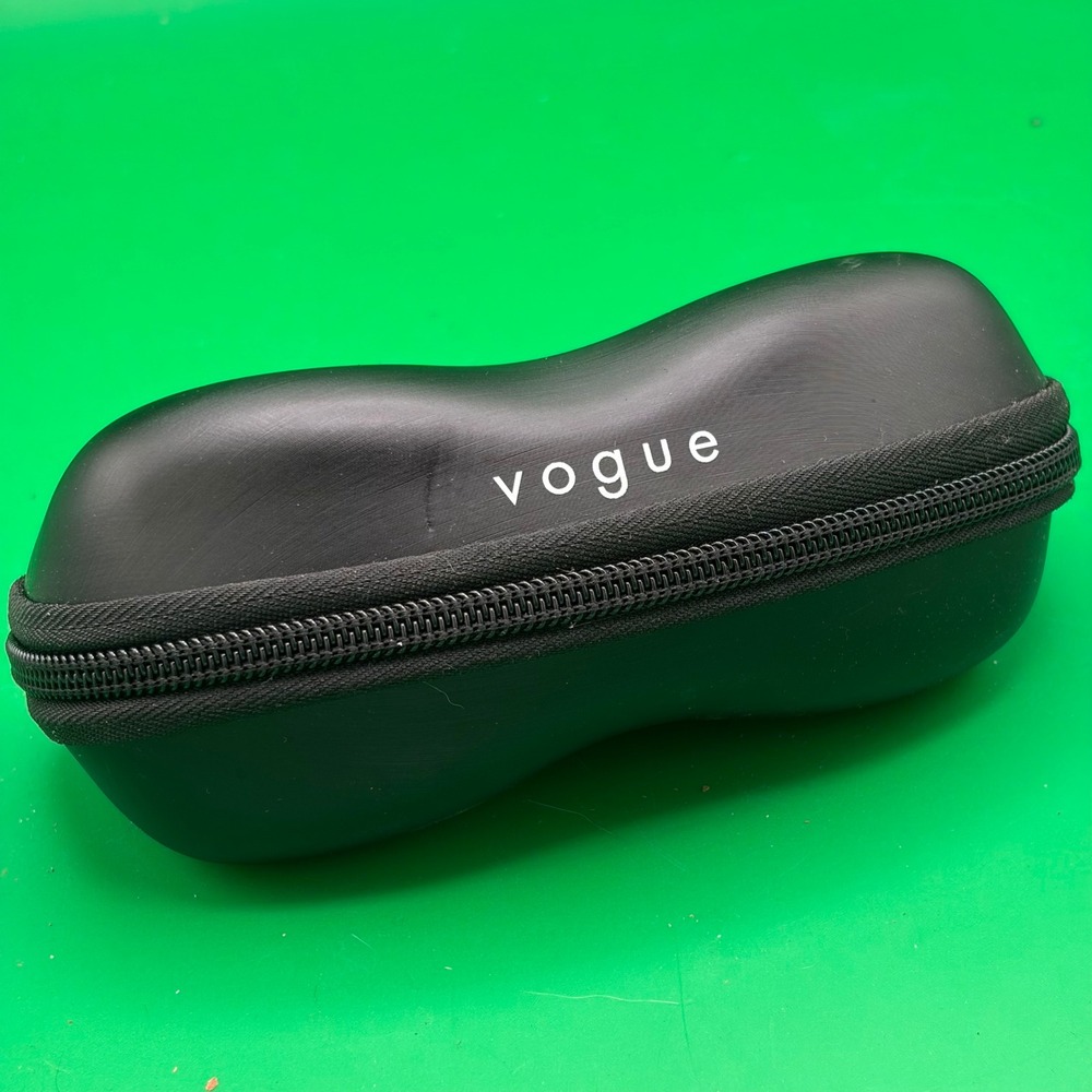 Vogue Eyeglasses Case Black Hard Shell Zippered Protective Eyewear Glasses Cover